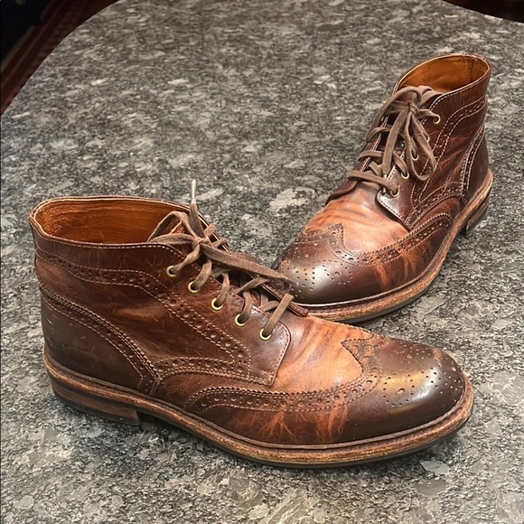 FRYE Sz 11.5 Graham Brogue Brown Wingtip Chukka Boots - Picture 1 of 12
